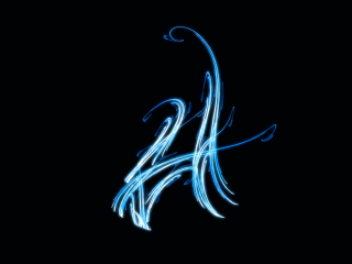 Blue light painting letter k - a blue swirl free wallpaper
