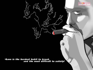 Man smoking cigarette world map - llustration free wallpaper
