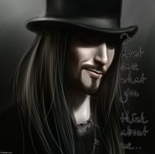 Gothic portrait man tophat jewelry - a top hat free wallpaper