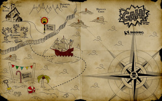 Pirate ship map with compass - a compass free wallpaper