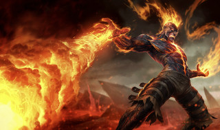 Fireman flame front battle armor - brom free wallpaper