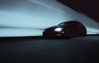 Car driving dark road headlight - the dark night free wallpaper