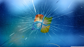 Broken glass flower blue background - a broken glass free wallpaper