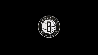 Brooklyn basketball logo black white - black background free wallpaper for desktop