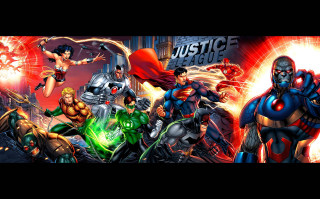 Superheroes collage red black background - comic book free wallpaper for desktop