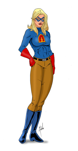 Heroine blue shirt brown pants - heroic pose free wallpaper for mobile