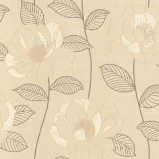 Beige flower wallpaper leaves stripes 2 - light free wallpaper for tablet