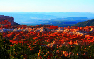 Autumn valley mountains twilight forest - the background and trees free wallpaper