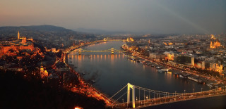 City bridge river night lights 6 - danube school free wallpaper