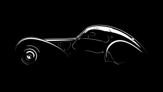Black white drawing car outline - clean line free wallpaper