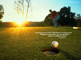 Golf man precisionism mattepainting sunset - a golf ball free wallpaper