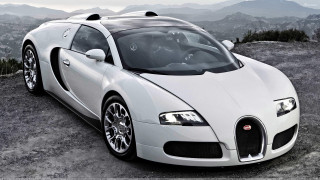 White bugatti rocky hill mountains - drop free wallpaper