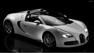 White bugatti black background reflection 3 - a reflection free wallpaper for desktop