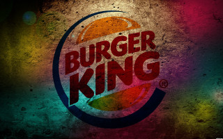 Burger king logo rainbow light - neon free wallpaper