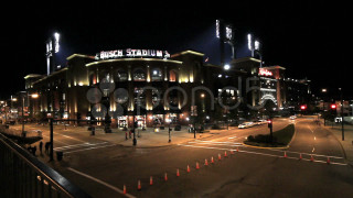 Baseball stadium night lights street - a street in front free wallpaper