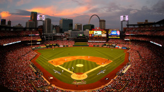 Baseball stadium sunset field skyline - a baseball stadium free wallpaper