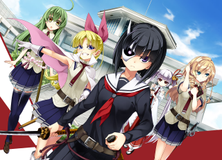 Anime girls red carpet building 2 - a red carpet free wallpaper