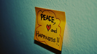 Sticky note peace happiness blue - sticky free wallpaper for desktop