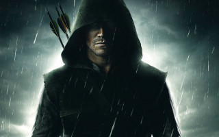 Man hooded bow rainstorm dark - jacket holding free wallpaper