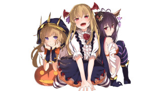 Anime girls pumpkin background foreground - ayo free wallpaper for desktop