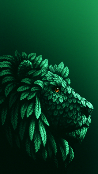 Green leafy animal vector jungle - its head free wallpaper for mobile