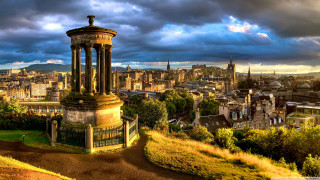 City tower cloudy sky dirtpath - a tower free wallpaper