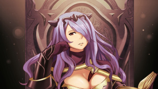 Cartoon character purple hair sword - a throne free wallpaper