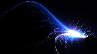 Blue white swirl black background - plasma free wallpaper