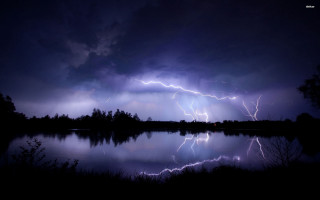 Storm lake trees background coming - thunderstorm free wallpaper