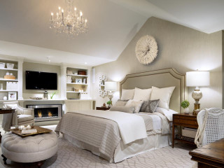Bedroom bed image interior decor - a chandelier free wallpaper