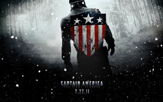 Man black coat american flag - shield free wallpaper
