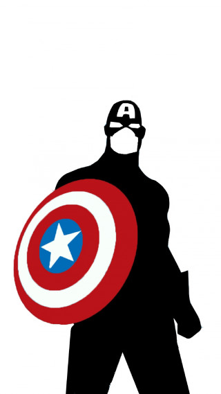 Captain america silhouette shield star - free sci-fi wallpaper