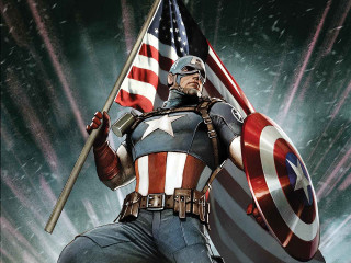 Captain america poster flag shield - marvel comic free wallpaper