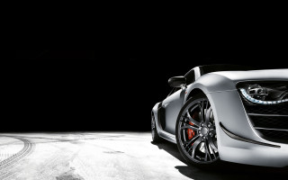 White sports car photorealistic detailed - a white floor free wallpaper