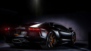 Black sports car dark room 23 - its light free wallpaper