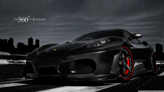Black sports car red rims 7 - red rim free wallpaper