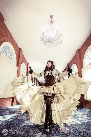 Woman white dress standing room - rococo free wallpaper for mobile