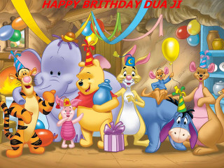 Winnie pooh characters balloons birthday - free happy birthday wallpaper