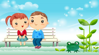 Couple bench frog plant blue - a bench next free wallpaper