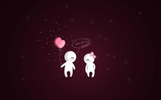 Two white rabbits balloon dark - a balloon free wallpaper
