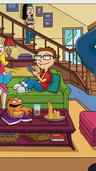 Cartoon family couch living room - brian fies free wallpaper for mobile
