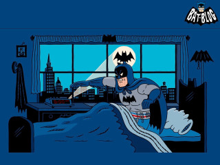 Batman bedroom window statue cartoon - a bedroom free wallpaper