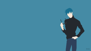 Man blue hair cell phone - his hand and a cigarette free wallpaper