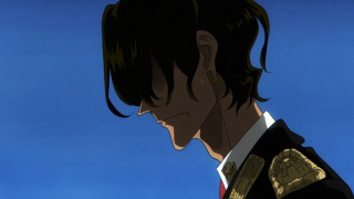 Man long hair suit sky - a blue sky behind free wallpaper