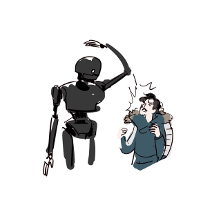 Robot holding man arm beer - a robot free wallpaper for tablet