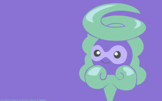 Cartoon green hair purple background - a blue tail free wallpaper