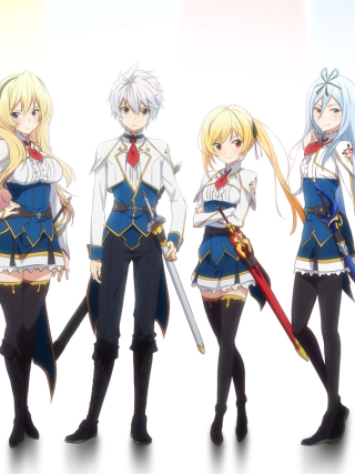 Anime characters swords uniforms group - their back free wallpaper for mobile