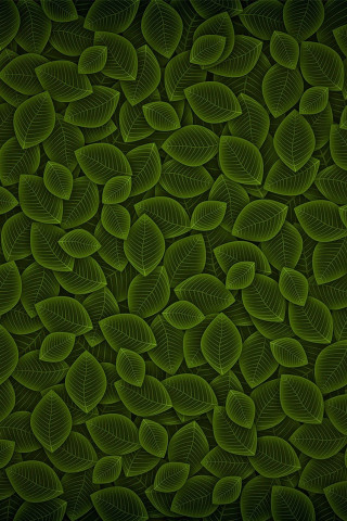 Green background leaves black background - art green free wallpaper for mobile
