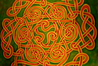 Green orange design green background - a red border free wallpaper