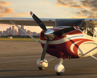 Small red white plane runway - plane free wallpaper